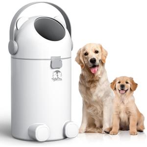 Indoor/Outdoor Pet Waste Station Advanced Odor-Seal Dog Poop Trash Can with Locking Lid, Portable Handle & Works with ANY Bag No Expensive Refills Ever!
