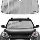 Windshield Sun Shade for Chevy Equinox 2010-2017,for GMC Terrain 2010-2017,Front Window Sunshade Shield,2-in-1 Reflective Sun Shade,Silver for Summer, Black for Winter