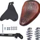 labwork Motorcycle Crocodile Style Leather Cushion Solo Seat with Cushion Spring Base Plate Bracket