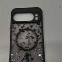 Magnetic Case for Google Pixel 10 Pro XL [Compatible with MagSafe] Black Flower Floral Pattern Case for Women Girls Soft TPU Bumper Hard PC Back Anti-Fall Shockproof Protective Slim Cover (Flower Branch 2)