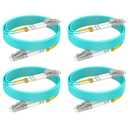 Multimode Fiber LC to LC, 10ft/3m, OM3 MM Fiber Patch Cable Duplex 10G/40G/100G LSZH (4pack),
