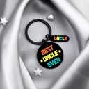 Uncle Gifts for Fathers Day Best Uncle Ever Keychain Best Uncles Gifts Birthday Gifts for Uncles from Niece Nephew Valentines Fathers Day Christmas Thanksgiving Gift Ideas (Black)