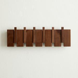  Wood Coat Rack Wall Mount, Coat Hooks Hanger Wall Mounted, Heavy Duty Wall Coat Rack with 6 Hooks for Hanging Coats/Keys/Hats/Robe&Towels/Plants/Bags, Walnut, 17.7" * 5.3"