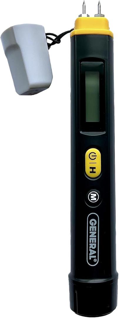 General Tools Compact Digital Moisture Meter MMP100  Pin-Style Tool Detects Moisture in Wood and Building Materials to Help Identify Targeted Moisture Levels and Prevent Water Damage
