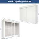 Ulif E12C Pro Heavy Duty Closet Organizer SystemFreestanding Clothing Racks for Hanging ClothesAdjustable Garment Rack 71"W x 16"D x 76.5"H Hold 960lbsWhite Clothing Rack with White Dustproof Cover