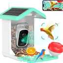 Bird Feeder with Camera, 4K HD AI Identify BirdSpecies, Smart Solar-Powered Birdfeeder, Auto Capture Birds & Motion Detection for Birdhouses Watching, Camera Birds Feeder Present for Bird Lovers