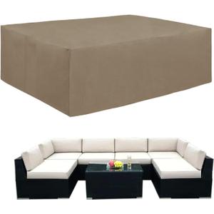 Easy-Going Heavy Duty Patio Furniture Cover for Outdoor Rectangular Table and Chair Set, Waterproof Sectional Set Cover (110" L x 84" W x 28" H, Camel) Easy-Going Heavy Duty Patio Furniture Cover for Outdoor Rectangular Table and Chair Set, Waterproof Sectional Set Cover (110" L x 84" W x 28" H, Camel)