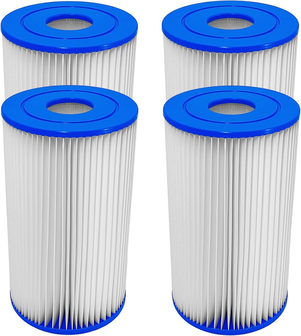Type A or C Pool Filter Cartridges for in-tex 59900E / 29000E Type A or Type C Best-Way Type 3 (Type III) Replacement Pool Filter Pumps (4 Pack)