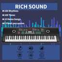 61 key keyboard Piano, Portable Electronic Digital Piano, Built In Dual Speakers, External Microphone, Power Plug, Rich Teaching Content, Multi-Functional Electronic Piano Suitable For Beginners