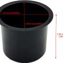 SEETOOOGAMES Jumbo Aluminum Drop-in Poker Table Cup Holder Insert (4pcs Black)