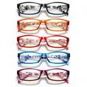 kunchu Reading Glasses for Women Men - 5 Pack Blue Light Blocking Spring Hinge Computer Readers Anti Glare UV Eyeglasses (Clear Floral, 3.00, x)