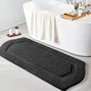 Bathroom Rug Runner 20x48, Non Slip Long Bath Rug Extra Absorbent Shaggy, Machine Washable Large Shower Rug for Bathroom, Home Decor Accessories, Black