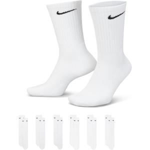 Nike Unisex Adult Everyday Cushioned Training Crew Socks (6-Pack) | Mens and Womens (White, L)