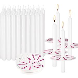 CandleLight  Church Service Candles 100-5 White Congregations Candles 100-3 Paper Drop Catchers