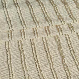 Double-Layer Jacquard Lace Fabric 200g Poly-Spandex Stretch Knit with Floral Embroidery, Honeycomb Texture Bohemian Dresses, Ruffle Blouses, Layered Cake Skirts (Cream Apricot, 3 Yard pre Cut)