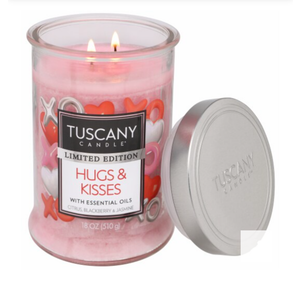 Tuscany Limited Edition Scented Jar Candle - Hugs & Kisses