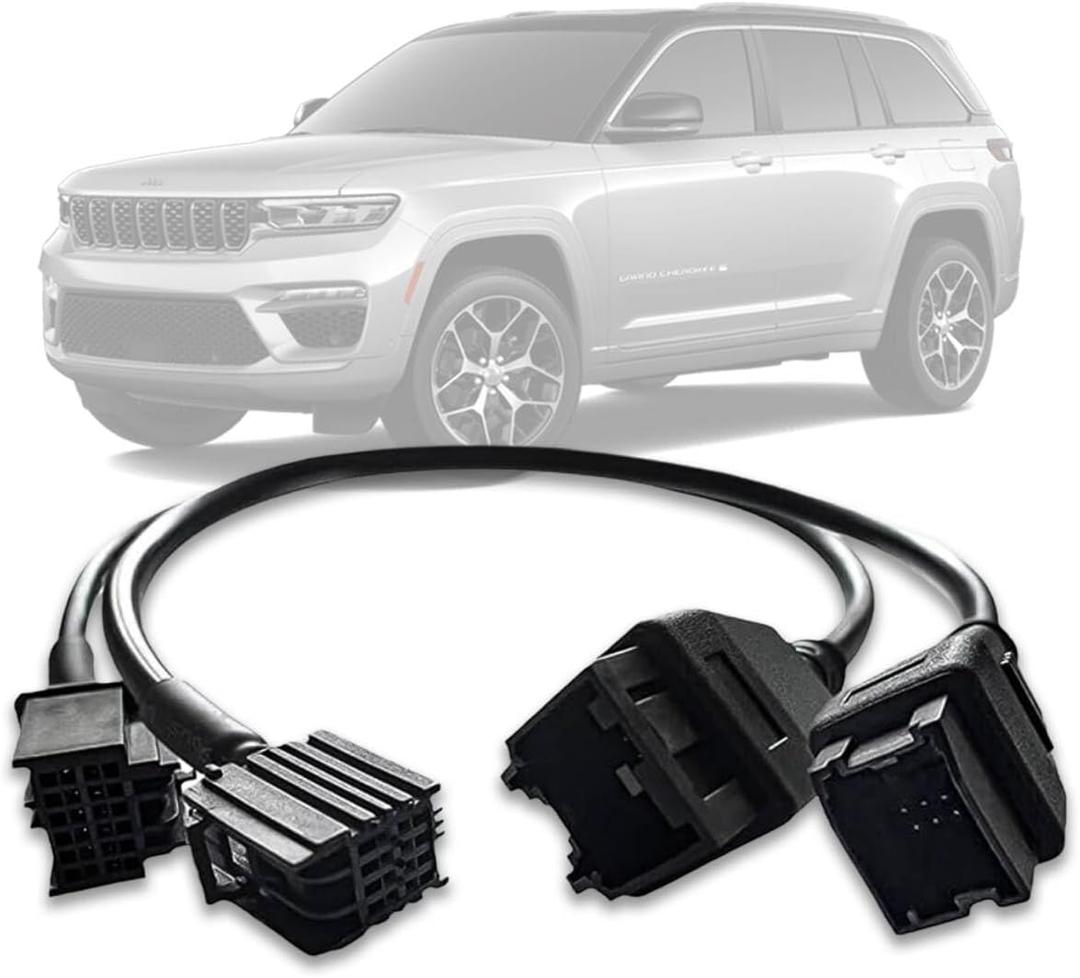 SGW Extension Cable for FCA 12 8 Adapter, Fit for Chrysler car After 2018, Compatible with Jeep Gladiator 2020+, Jeep Wrangler JL 2018+ Ram 1500 2019+, RAM TRX 2021+(Black,2 PCS)