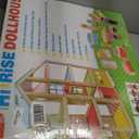 PIDOKO KIDS Skylar Wooden Dollhouse - Includes 20 Pcs Furniture Accessories, 5 Family Dolls and a Pet Dog - Wood Doll House for 3 4-5 Year Old Girls & Boys