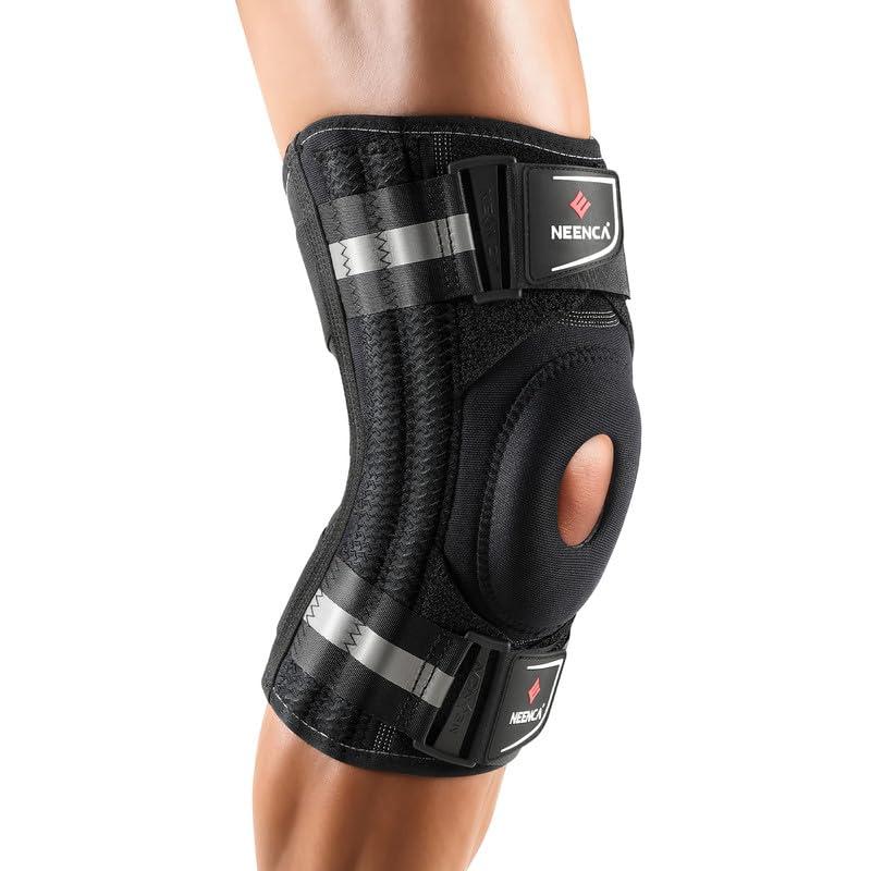 NEENCA Professional Knee Brace for Knee Pain, Adjustable Knee Support with Patented X-Strap Fixing System, Support and Stability for Joint Pain Relief, Arthritis, Meniscus Tear,ACL,PCL, Runner, Sports, Small