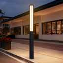 MVBT Path Light, 92" Pathway Lights, Wired Outdoor Modern Landscape LED Bollard Driveway Lighting, IP65 Waterproof Aluminum High Voltage Floor Lamp for Walkway Lawn Patio Yard Garden Decoration