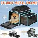 Petskd Top and Side Expandable Pet Carrier 17x11x9.5 Inches Alaska Airline Approved, Soft-Sided Carrier for Small Cats and Dogs with Locking Safety Zippers and Anti-Scratch Mesh (Black)