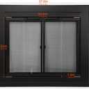 Stanbroil Fireplace Glass Bi-fold Style Door, Black Finish, Medium, Decorative Fireplace Screen Door for Fireplace Accessories