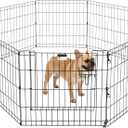Puppy Playpen - Foldable Metal Exercise Enclosure with Eight 24-Inch Panels - Indoor/Outdoor Fence for Dogs, Cats, or Small Animals by PETMAKER