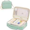 FINPAC Large Bible Cover w/Shoulder Strap, Carrying Book Case Church Bag Bible Protective w/Pen Slots and Zippered Pocket, Gift for Women Lady, Light Green