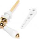 Toilet Handle Flush Rod Replacement Kit Ceramic Pull Handle 18mm/0.7inch Hole for Most Toilet Tank Lids (Gold)