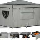Generator Tent Cover with Bracket,Generator Covers While Running,Rooftop Design,No Water Accumulation,100% Waterproof Heavy Duty Tarps Generator Tent,38 "x28 " x27 ",Gray.