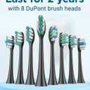 Rtauys S5 Upgraded Sonic Electric Toothbrush for Adults and Kids Ages 12+ with 8 Brush Heads, IPX7 Travel Toothbrush with Case, 2.5 Hours Charge for 120 Days, 5 Modes with Built-in Smart Timer Black