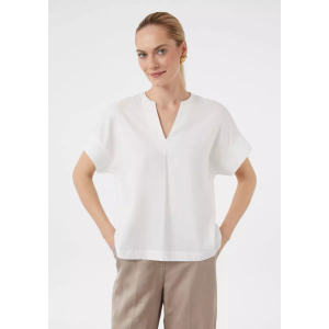 BATHRINS Women's Chiffon V Neck Sleeveless Blouse Tops Office Work Shirts White M