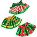 JOYIN 3 Pcs Christmas Skirts for Doll, Xmas Green Santa Clothing Dance Dress Accessories Set for Christmas Decorations and Specials
