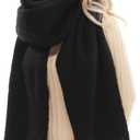 RIIQIICHY Chunky Scarf for Women Winter Warm Thick Scarves Oversized Blanket Scarf (Black)