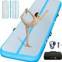 Inflatable Air Gymnastics Mat Training mat Thick tumbling mat with Electric Pump for Home/Gym/Outdoor (6.6ft*3.3ft*4in(2*1*0.1M), Blue/Blue)
