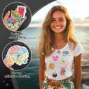 Harsgs Summer Iron on Patches, Summer Hawaii Holiday Embroidered Iron on/Sew on Patches Applique for Clothes, Dress, Hat, Jeans, DIY Accessories
