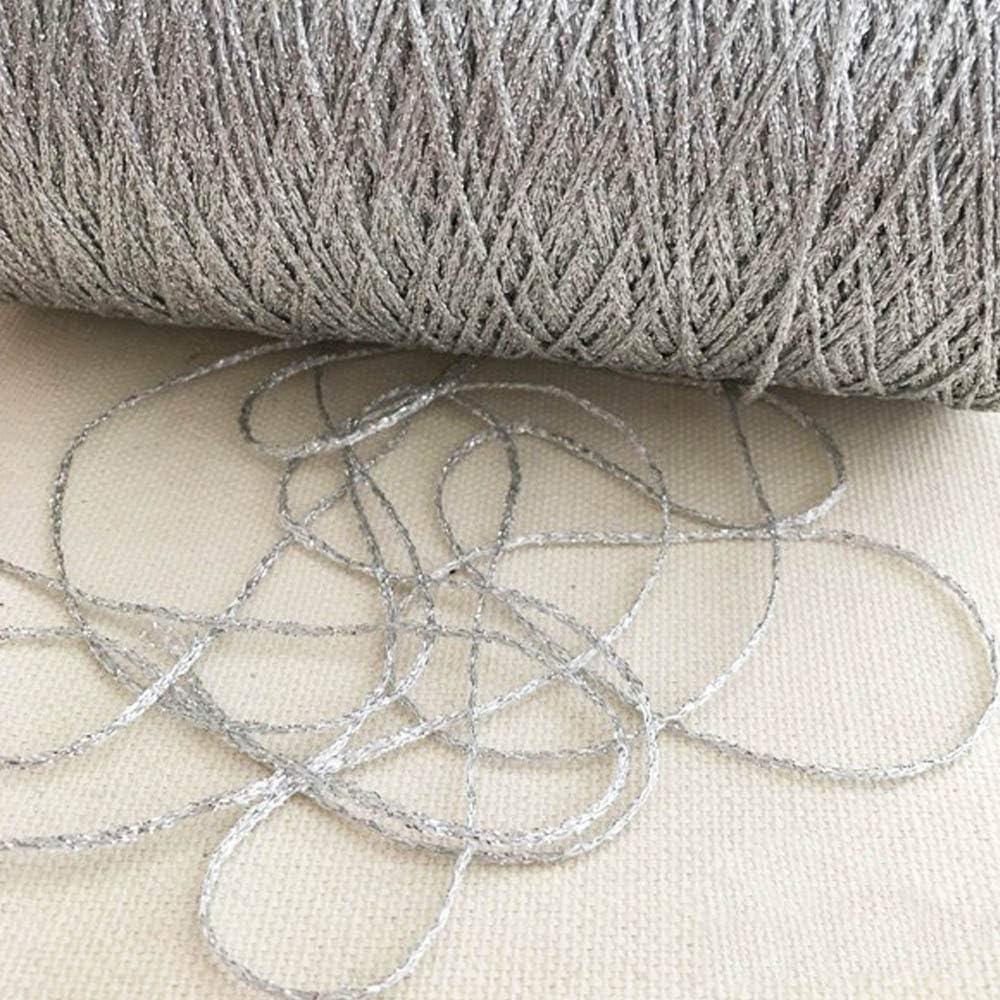 100gram DIY Sparkle Silver Lurex Thread Shining Yarn Glitter Sparkle Yarn Metal Yarn DIY Fancy Sparkle Yarn Crochet Knitting Sweater Scarf Bag Yarn Accessory Yarn