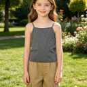 Jolyshlid 4 Packs Girl Sleeveles Tank Tops Paghetti Strap Cami Camisole Summer Set 5-6Y Multicolor