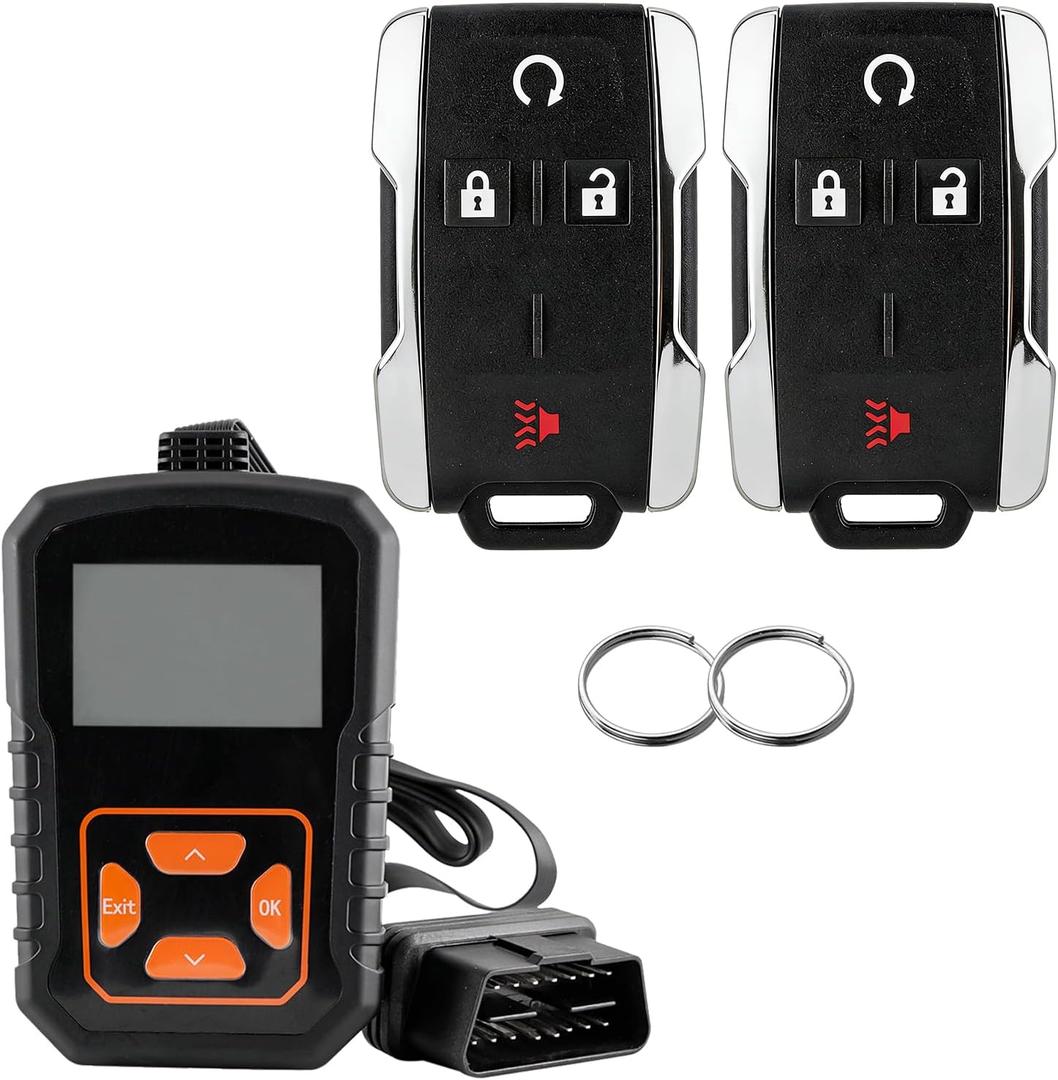 DIY Key Fob Kit Replacement for 2014 2015 2016 2017 2018 Chevy Silverado 1500 2500 3500 HD GMC Sierra 2015-2020 GMC Canyon Chevy Colorado Keyless Entry M3N-32337100 with Easy OBD Tool At Home