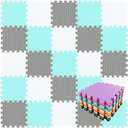 qqpp EVA Rubber 18 Tiles Interlocking Puzzle Foam Floor Mats - Baby Play Mat for Playing | Exercise Mat for Home Workout. White, Green, Gray. QC-AHLb18N