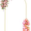 6.6FT Metal Arch Backdrop Stand Gold Balloon Arch Frame for Wedding Party | Metal Arch Backdrop Stand Gold Arched Backdrop Frame for Ceremony Birthday Bridal Baby Shower Garden Arch Decoration
