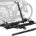 JOYTUTUS Hitch EBike Rack with Ramp for 2 E-Bikes, 200 LBS Capacity Electric Bike Rack for Cars SUVs Trucks, Easy Tilting Foldable Bike Carrier Platform Mount for 2" Receiver, Fits up to 5" Fat Tire