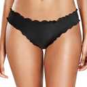 Tempt Me Women Black Bikini Bottom Ruffle Scrunch Butt Bathing Suit Bottoms Moderate Swimsuit Bottom M