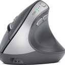 Nulea MD280 Ergonomic Vertical Wireless Mouse - Bluetooth & 2.4G Dual Mode, 4 Adjustable DPI 800/1200/1600/2400, Rechargeable, Silent Clicks, No Lag, 6 Buttons - Perfect for Laptop, Desktop Grey