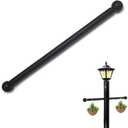 Lamp Post Cross Arm Steel Cross Arm Ladder Rest with Removable Knobs 16 inch Cross Arm Replacement for Outdoor Lamp Posts Pole Light, Black