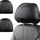 Headrest Covers for Cars Satin Universal Car Headrest Covers 2pcs for Hair Protection Adjustable and Reusable Anti-Dirty Flexible Hear Rest Cover for Auto Cars Trucks Black