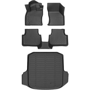 Floor Mats & Cargo Liner for Volkswagen Jetta 2019-2026, All Weather Automotive TPE Floor VW Jetta Liners Set Waterproof Accessories Black