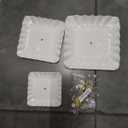 Coitak 3 Tier Cupcake Stand, Plastic Tiered Serving Stand, Square Dessert Tray for Tea Party, Birthday and Wedding (Pure White)