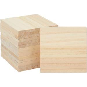 Bright Creations Unfinished Wood Squares - 4 x 4 in, 1/4 in Thick, Pack of 15 - Wood Blanks for Crafts, Engraving & Burning