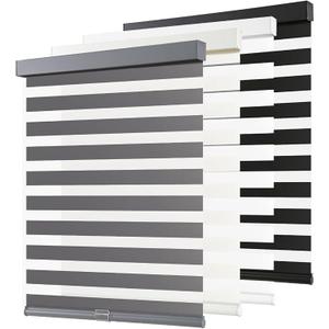 AOSKY Cordless Zebra Blinds for Indoor Windows, 35" W x 84" H, Grey